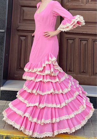 Traje de Flamenca Encaje Bolillos T.36-38