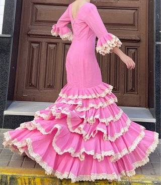 Traje de Flamenca Encaje Bolillos T.36-38