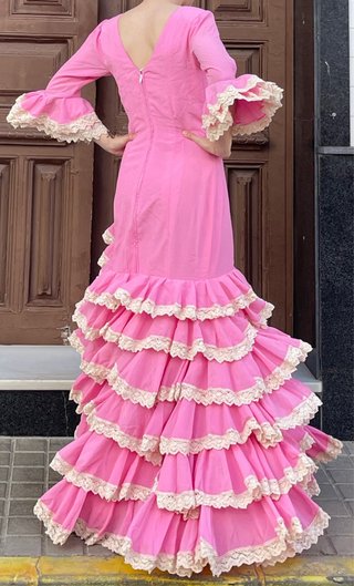 Traje de Flamenca Encaje Bolillos T.36-38