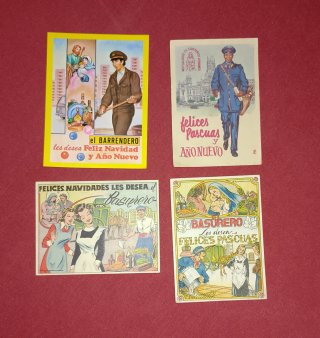 Lote de 20 -Uds- Postales y Felicitaciones antigua