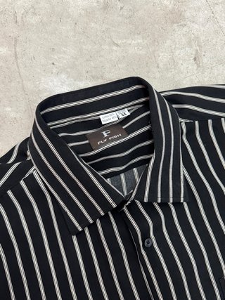 Camisa de rayas Fly Fish negra y blanca