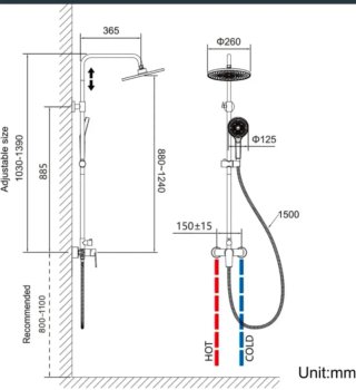 Columna Ducha Auralum Plata