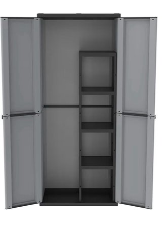 Armario resina Terry 2 puertas 163 cm gris