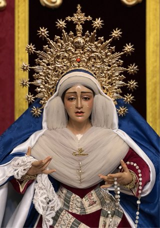 Virgen Dolorosa de vestir de 85 cm