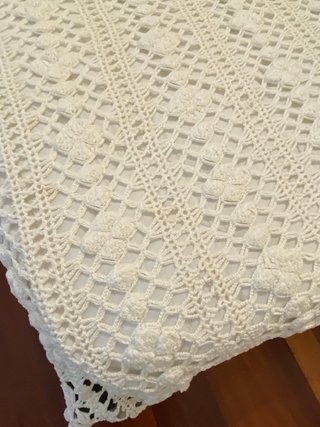 Colcha ganchillo hecha a mano 250x170 – vintage .