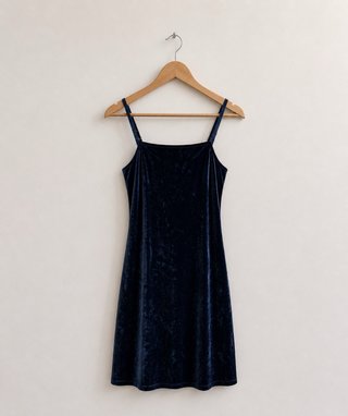 Vestido de terciopelo azul