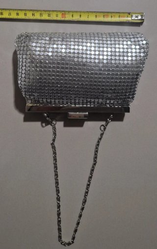 Bolso de fiesta plateado mujer