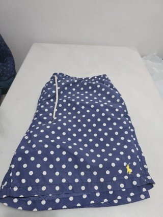 Bañador Ralph Lauren lunares azul y blanco