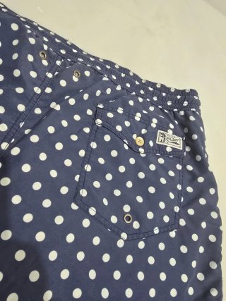 Bañador Ralph Lauren lunares azul y blanco