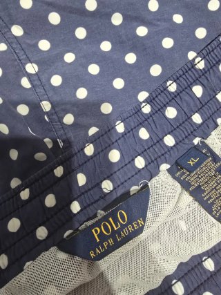 Bañador Ralph Lauren lunares azul y blanco