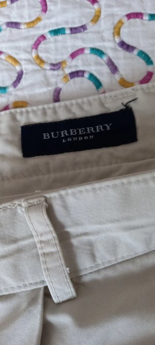 Pantaloni Burberry Bianco Ghiaccio