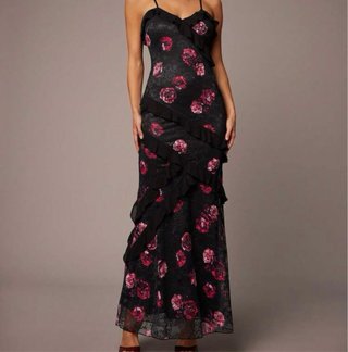 Vestido fiesta nuevo floral bodas talla S encaje