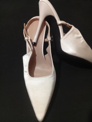 Zapatos de fiesta raso blancos tacón fino