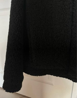 Abrigo Zara Negro Peluche Cremallera