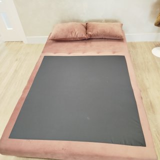 Sofá Cama 2 Plazas SKLUM Rosa Terciopelo