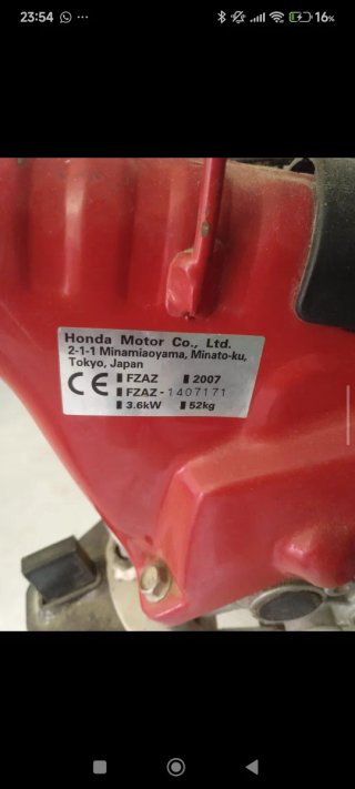 Motocultor Honda FZAZ 3.6kW 2007