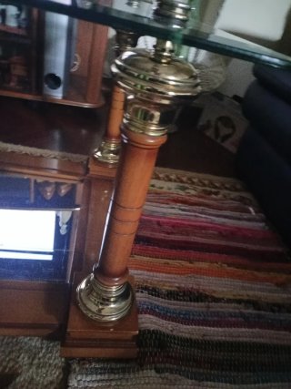 Mesa de centro de cristal y madera