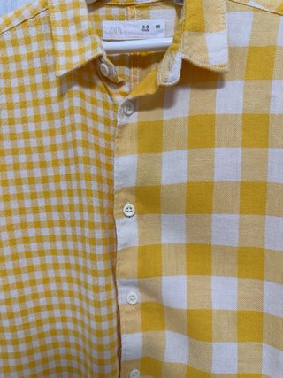 Camisa Zara cuadros amarilla