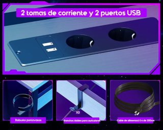 Escritorio Gaming Esquinero LED Blanco
