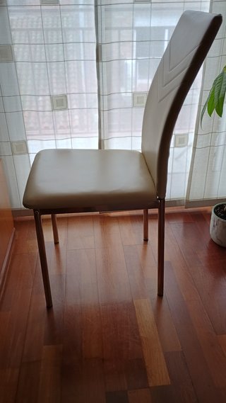Juego 4 Sillas Comedor Polipiel Beige
