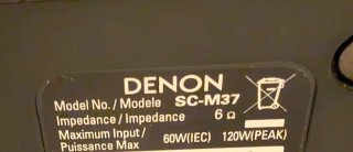Altavoces Denon SC-M37 6 Ohms 60W