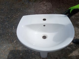 Lavabo de porcelana blanco