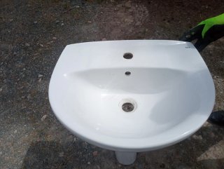 Lavabo de porcelana blanco