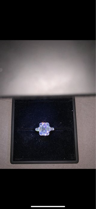 Anello Moissanite Taglio Smeraldo 4ct VVS1 D