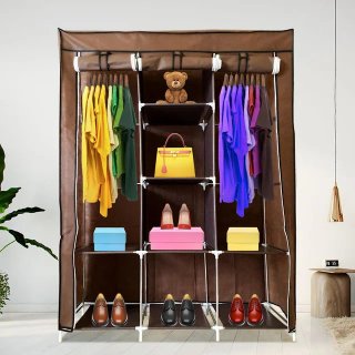 Armario Vestidor Tela 170x127x45 Cm Marrón NUEVO