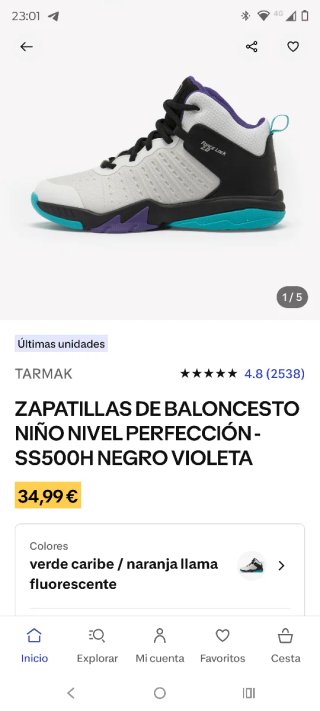 Zapatillas Baloncesto Niño/Niña SS500H talla 33