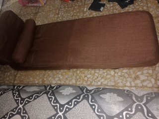 Sillón cama plegable de tela marrón 2 en 1