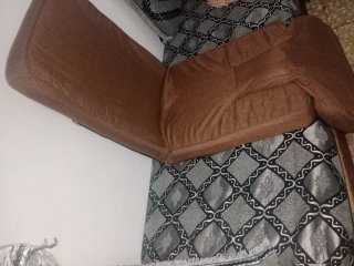 Sillón cama plegable de tela marrón 2 en 1