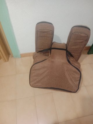 Sillón cama plegable de tela marrón 2 en 1