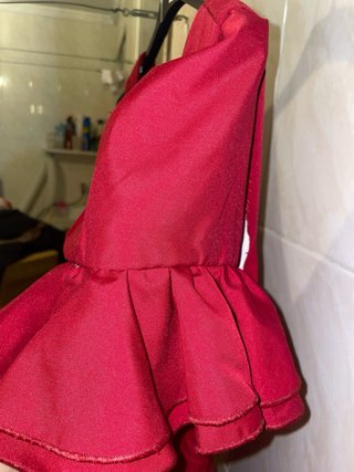 Vestido Flamenca Rojo con Volantes con magas