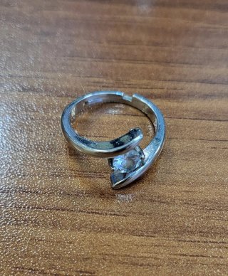 Anillo Plata con Circonita, ajustable