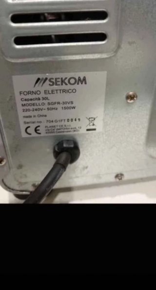 Fornetto ventilato Sekom 30 litri