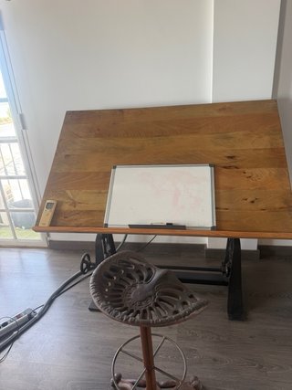 Mesa de arquitecto madera y metal