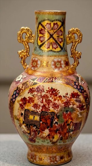 Vaso Satsuma Giapponese Antico - Vintage oro