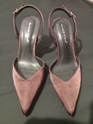 Zapatos de fiesta raso chocolate