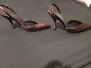 Zapatos de fiesta raso chocolate