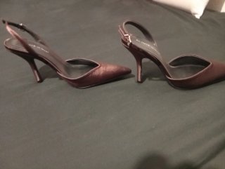 Zapatos de fiesta raso chocolate