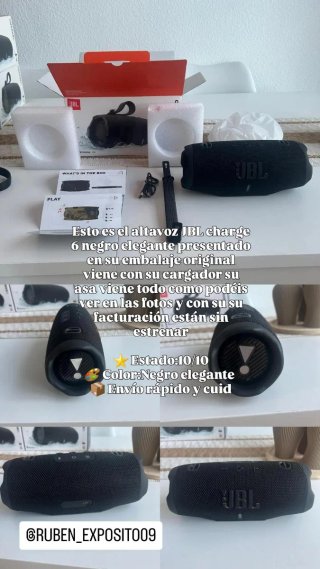 Altavoz JBL Charge 6 Negro Elegante