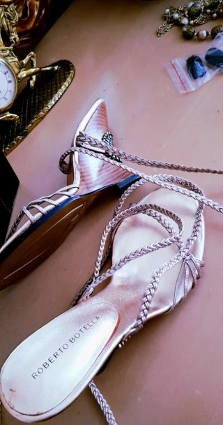 Sandalias Roberto Botella Piel Rosa empolvado Meta