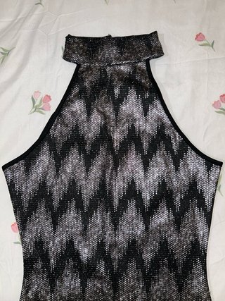 Vestido fiesta lentejuelas zig-zag
