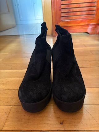 Botines Negros tacón plataforma talla 41 ante