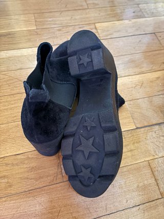 Botines Negros tacón plataforma talla 41 ante