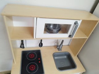 Cocina de Juguete Madera Beige/Crudo