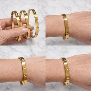 Pulsera estilo Love Cartier acero dorado