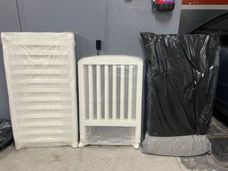 Cuna de madera Asalvo 120x60 cm blanca con ruedas