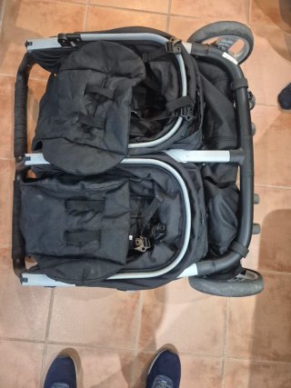 Carrito Gemelar IBABY Negro Plegable